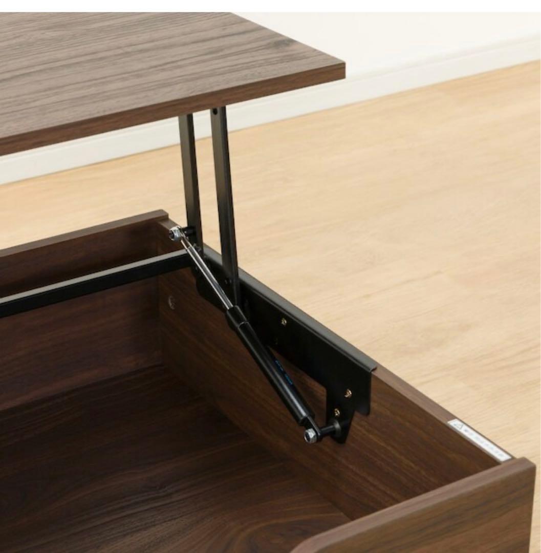 ニトリ ローテーブル ブラウン 木製 リフトアップ可 収納あり