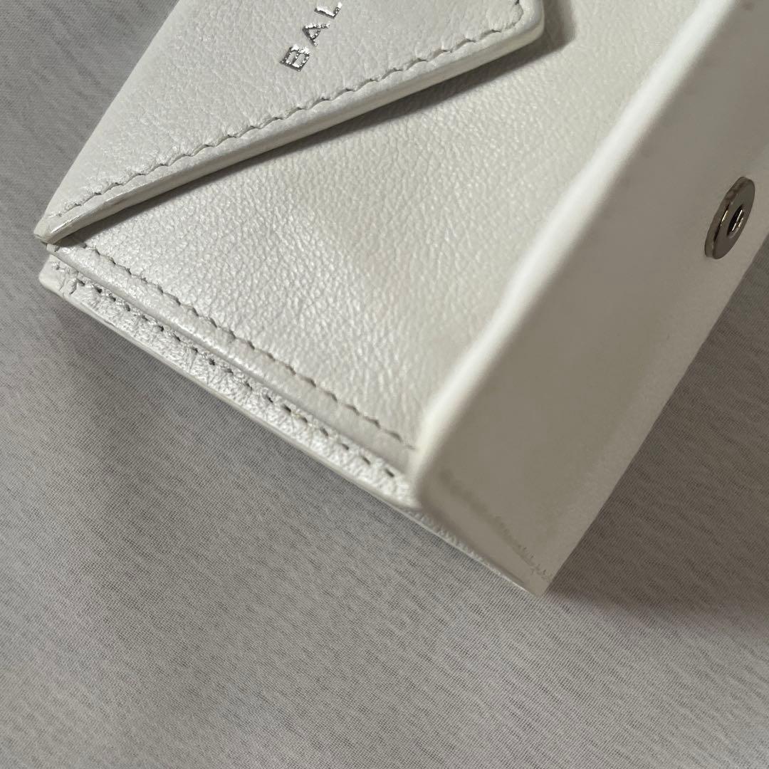 BALENCIAGA ペーパー ミニウォレット 三つ折り財布 白