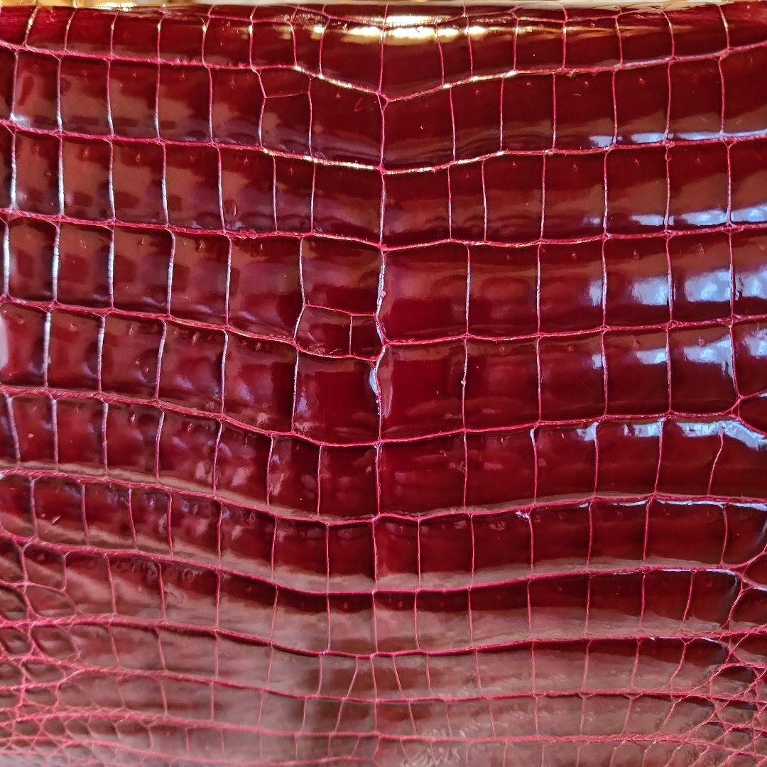 クロコダイル グレージング シャイニング ハンドバッグ