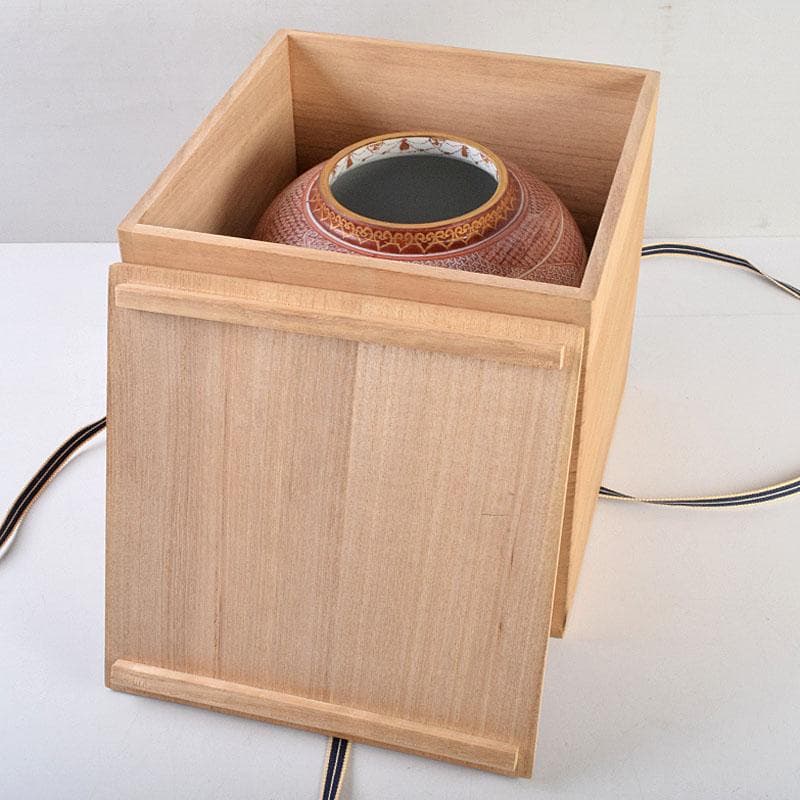 九谷焼 北山堂 赤絵金彩 瑞果文 花瓶 共箱 F R9158B - メルカリ