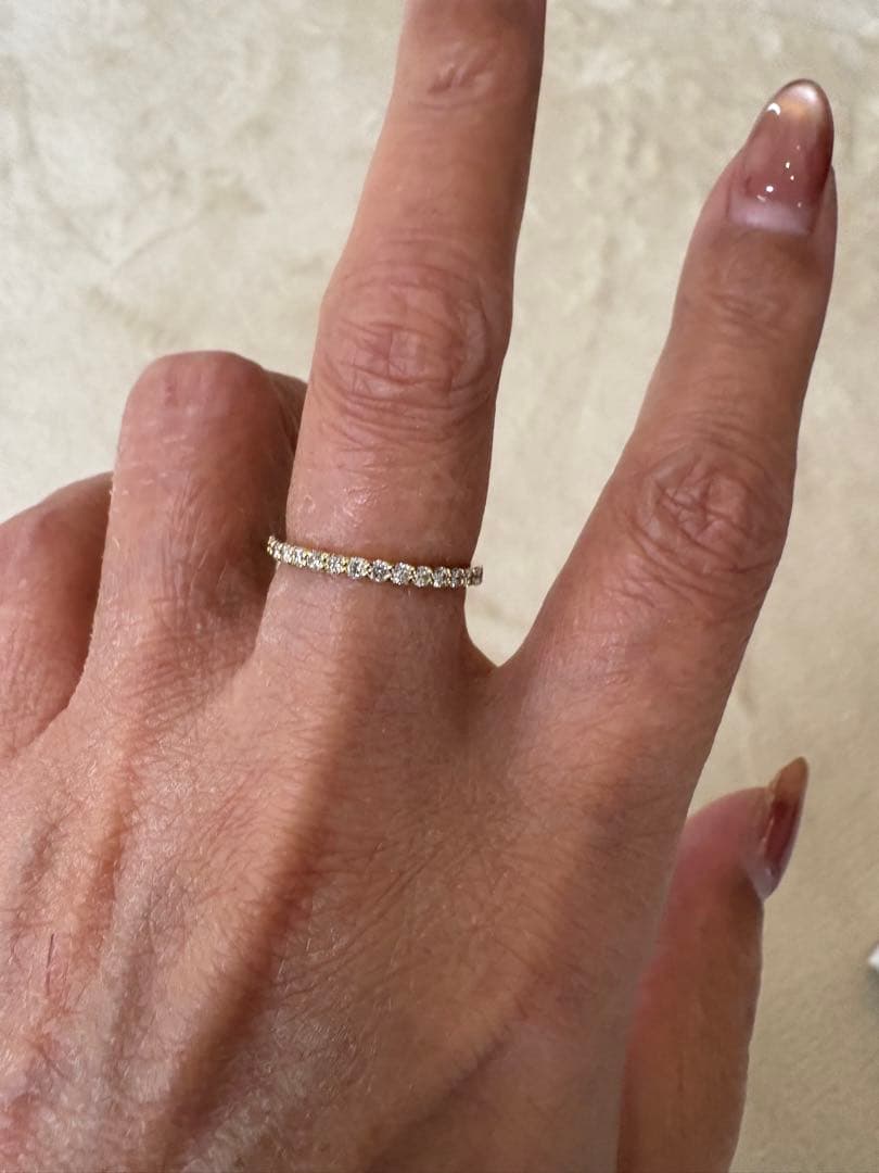 ピクニクK18金ハーフエタニティダイヤモンドリング0.3カラット