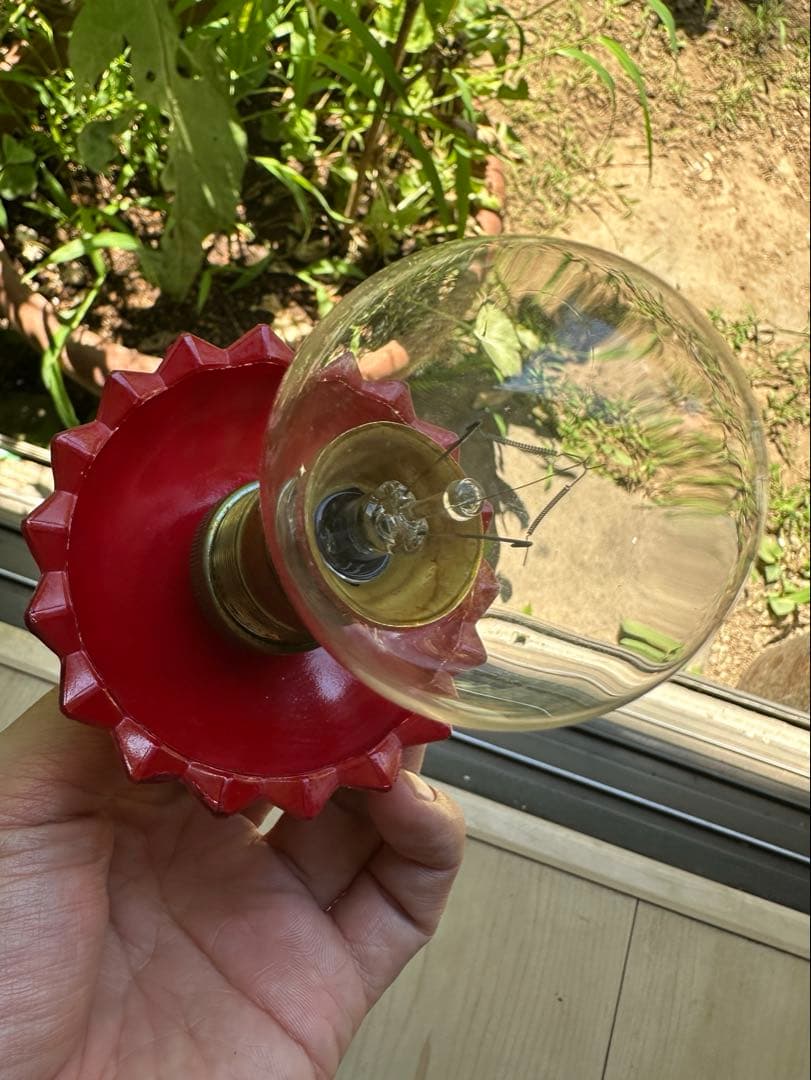 20s フランス アンティーク 希少なクランベリーガラスの螺旋模様