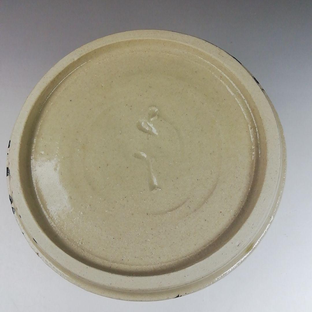 Ｔ４８０　建水　『織部焼』『瀧川恵美子 作』　共箱　茶道具