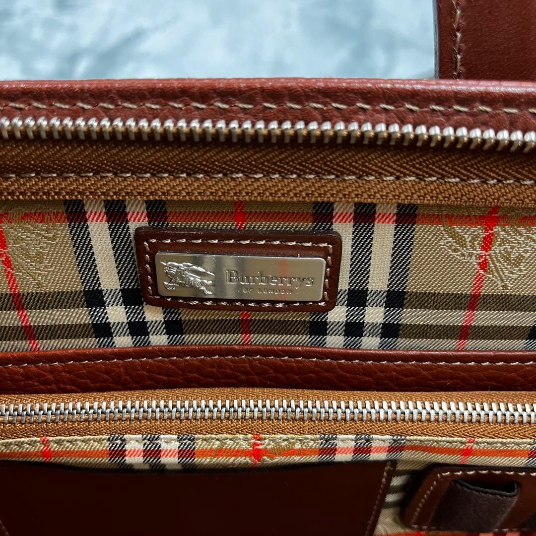 Burberry バーバリー ビジネスバッグ ブラウン レザー A4