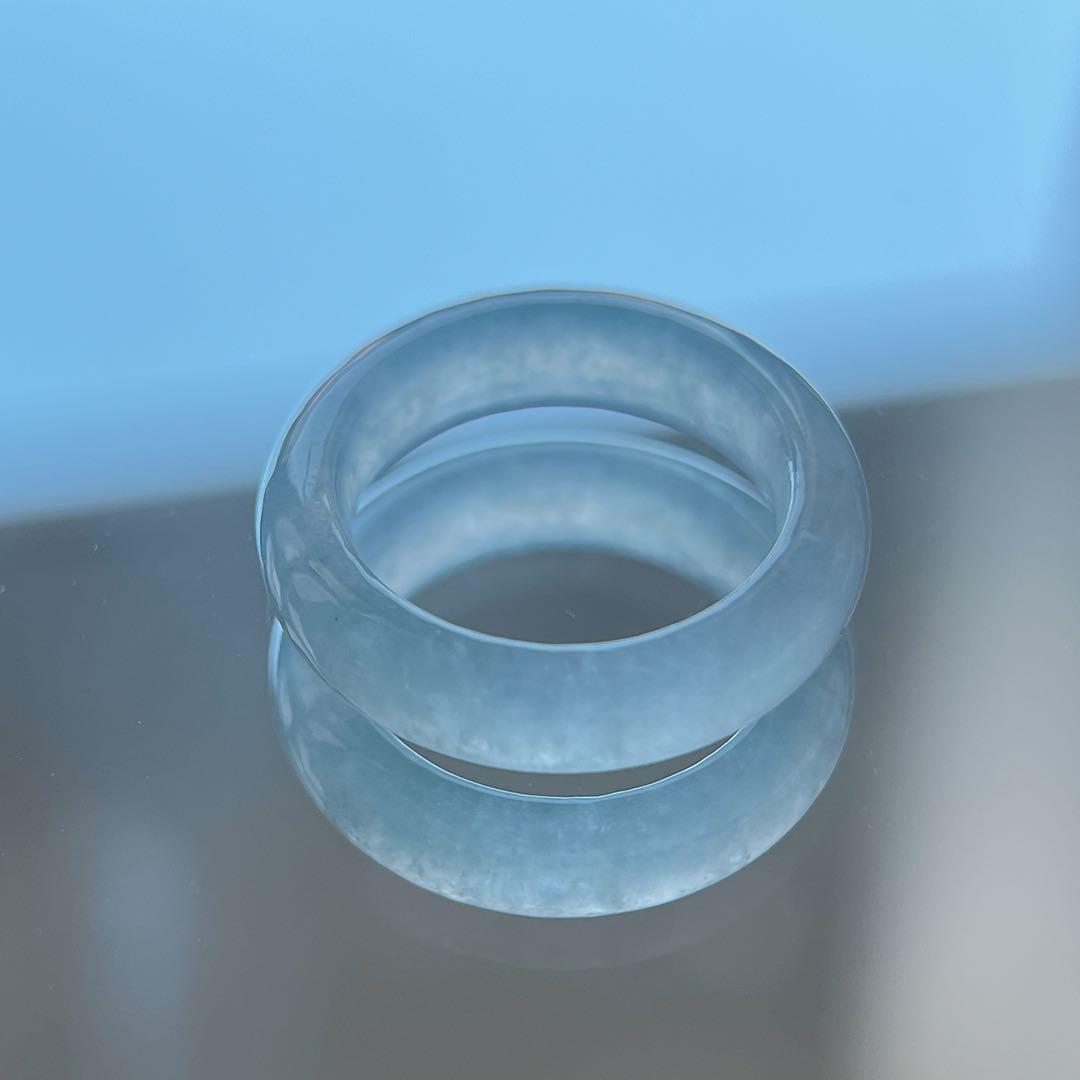 ミャンマー産天然本翡翠 くりぬきリング 10号