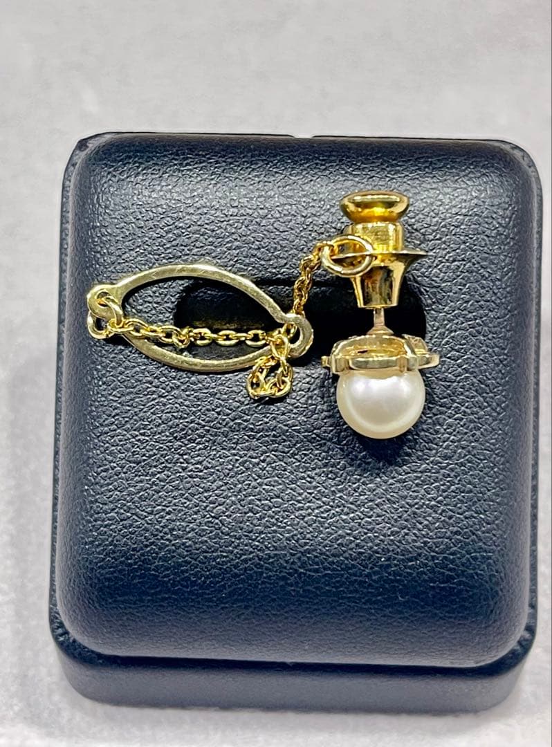 ヴィンテージ ミキモト アコヤパール ピンブローチ タイタック M K14 刻印