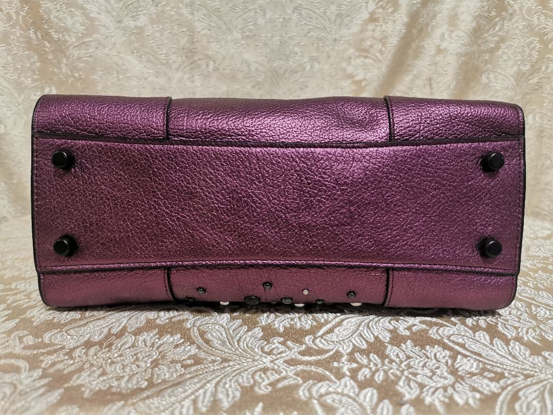 希少　コーチ　COACH　メタリック　パール　2WAY　ショルダー　ハンドバッグ