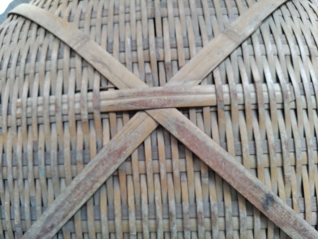 昭和レトロ 特大 丸型 竹ザル 竹かご 竹細工 竹ザル