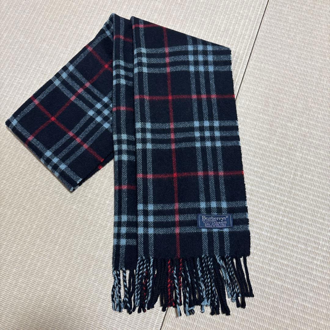 バーバリー BURBERRY カシミヤ 100% マフラー ノバチェック柄 英国