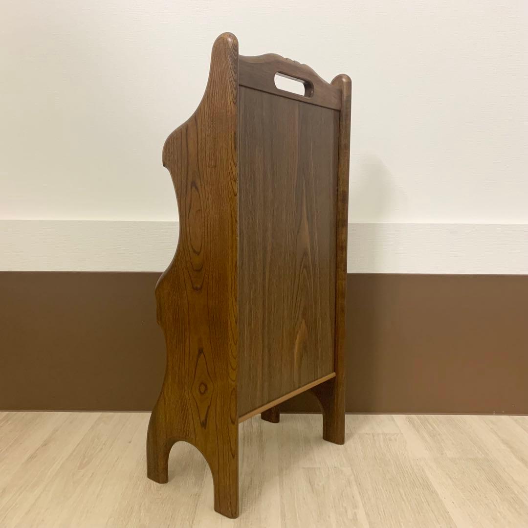 【美品】カリモク マガジンラック 木製ヴィンテージ 昭和レトロ