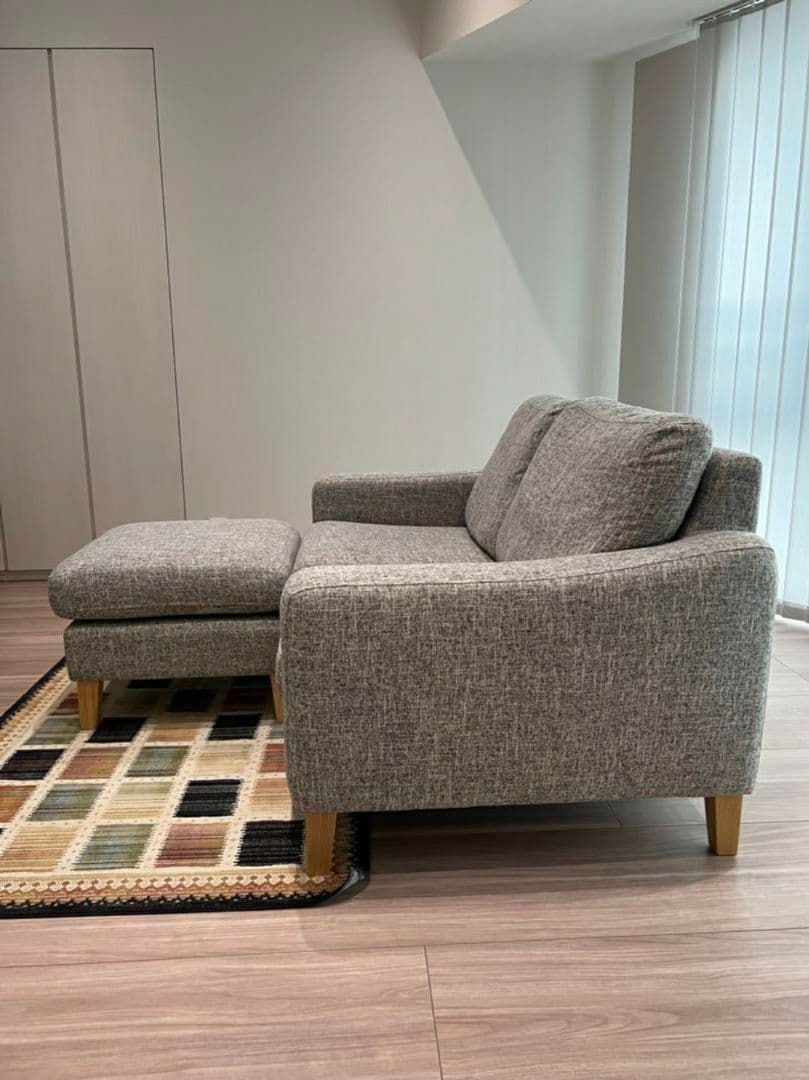 大塚家具 ソファ　 グレー ファブリック 2人掛け