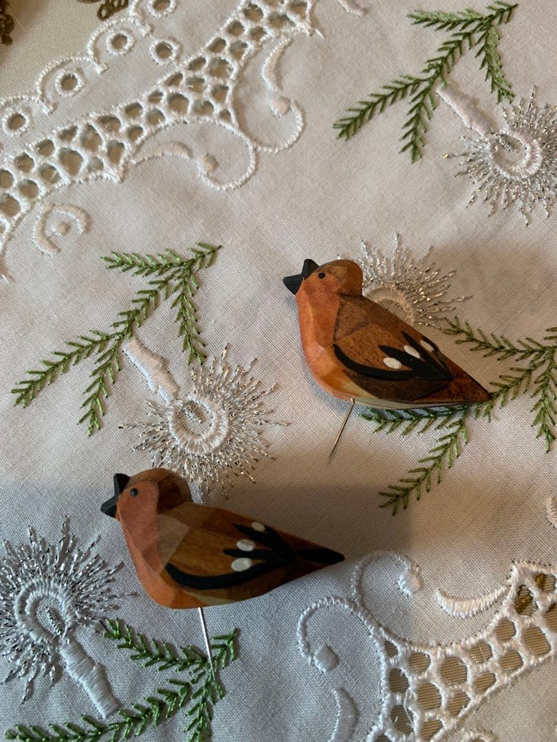 ドイツ製 木製人形 レアなエルツのビンテージの沢山の小鳥の止まり木！