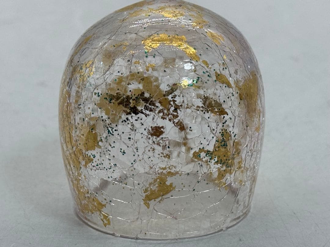 坂田甚内作 氷割金彩ガラスくいのみ2点 人気作家 送料込み250827