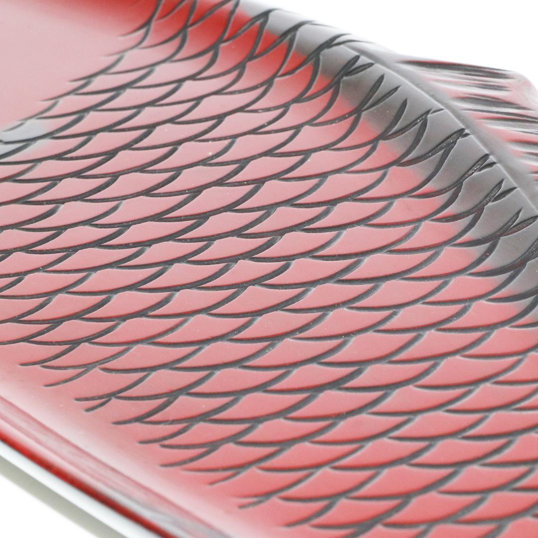 煎茶道具 朱漆 鯉型 大煎茶盆 横幅 57cm