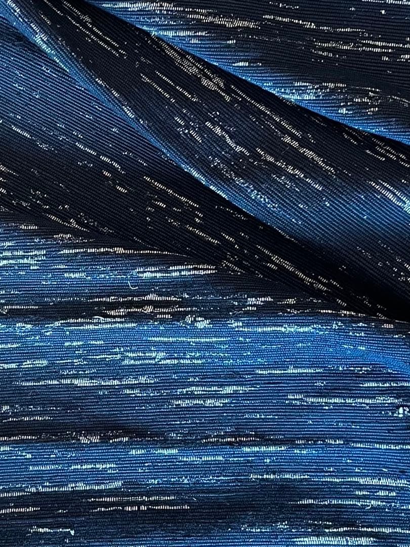 古布　正絹　藍染め　裂織り