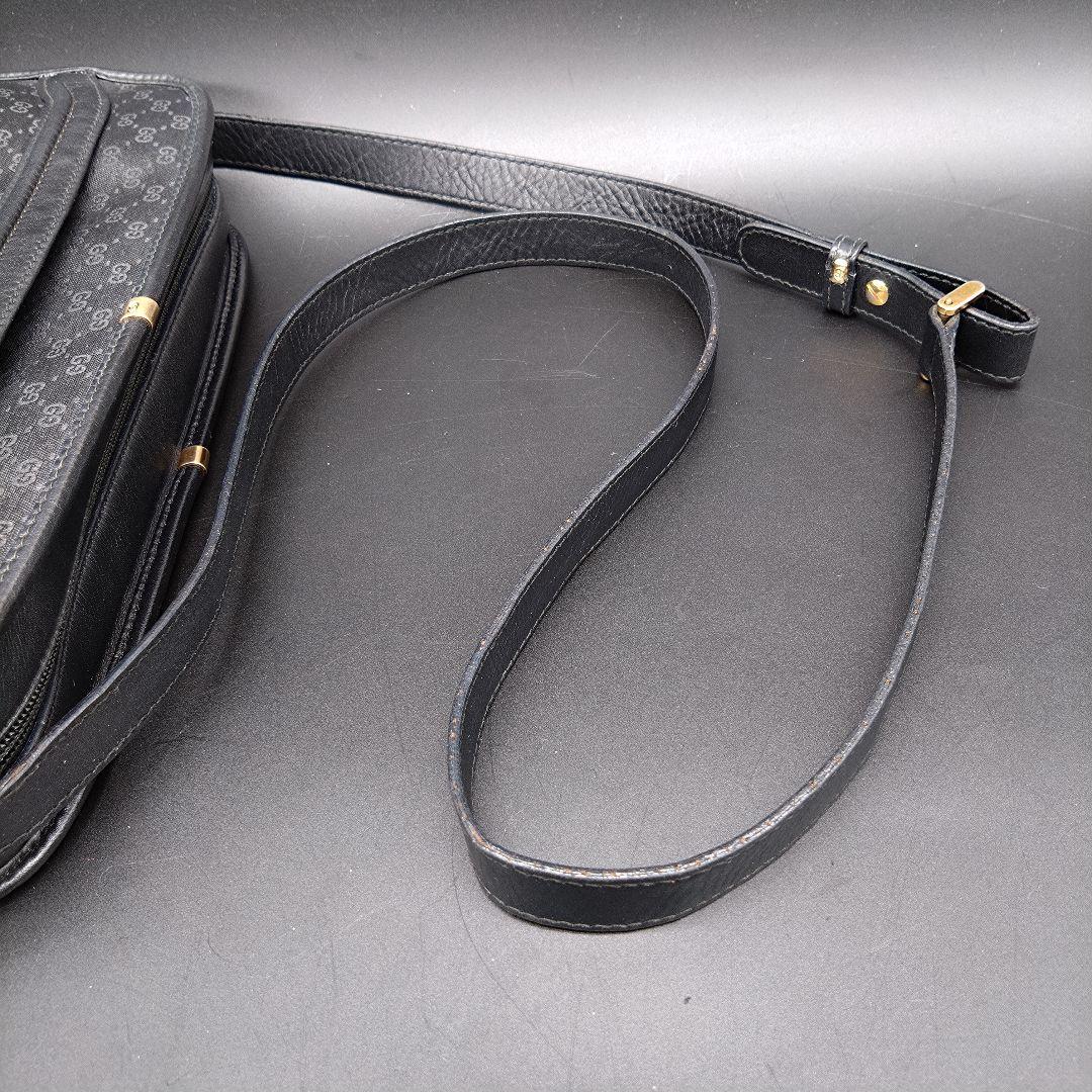 GUCCI ショルダーバッグ GG柄 クロスボディ バッグ 黒 オールドグッチ