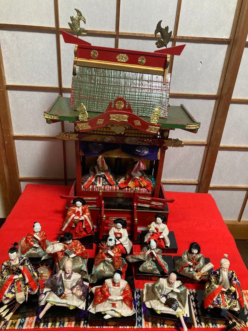まこちゃん‼️希少❶【木製雛御殿】②【芥子雛】親王・内親王・十三人小ぶり