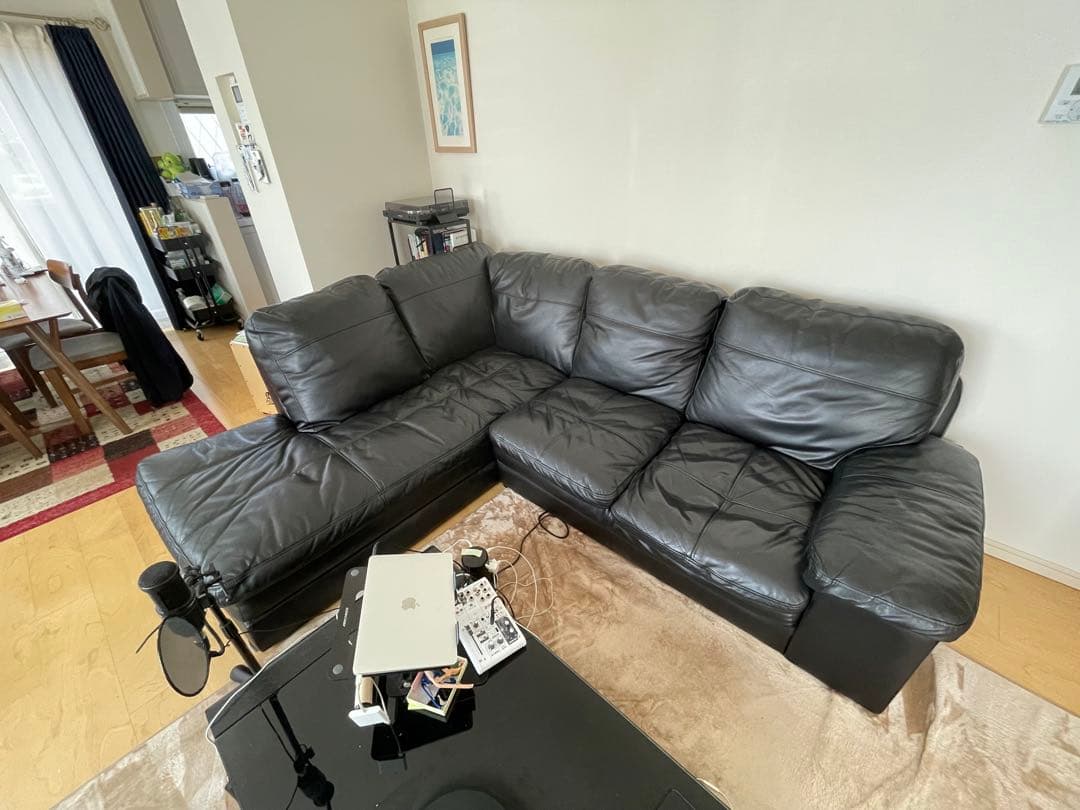 ニトリ 本革コーナーソファ(右カウチ) ニトリ商品コード 1167000