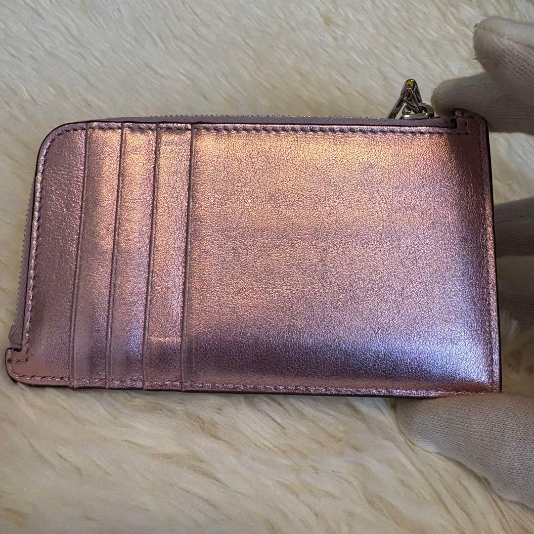 極美品 FENDI FFダイヤモンド フラグメントケース ラミネート 小銭入れ