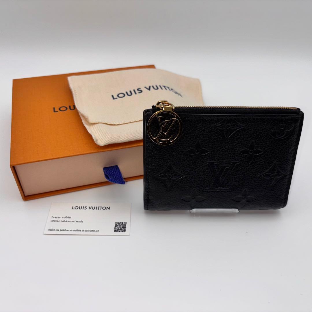 【美品】ルイヴィトン 財布 ポルトフォイユ リサ ノワール ブラック