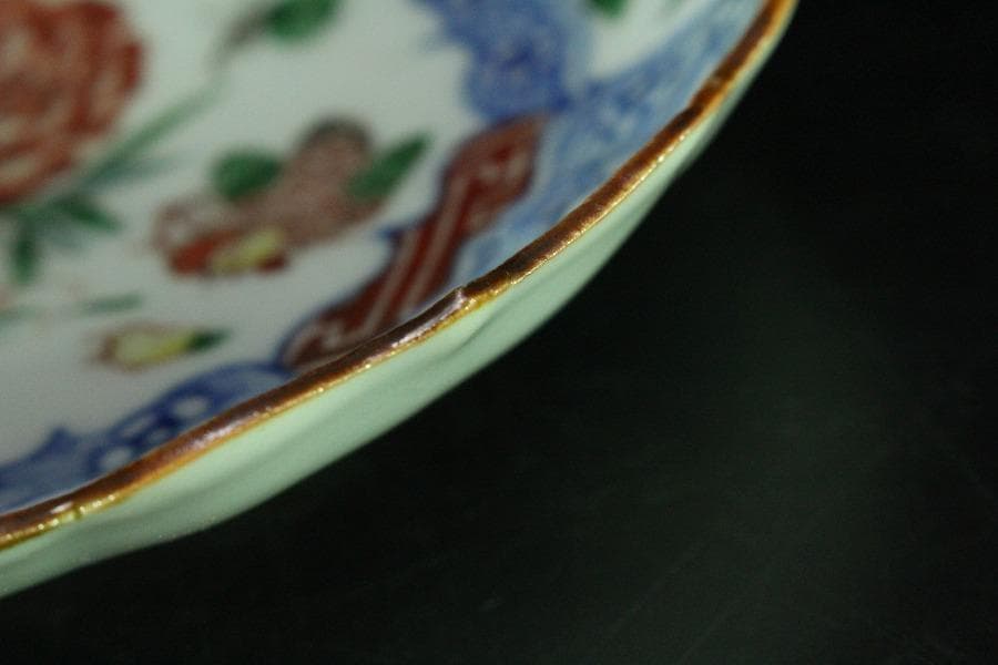 中国美術 赤絵 祥瑞 鶏蝶草花紋 皿 四枚 成化年製 まとめて(K-LC822