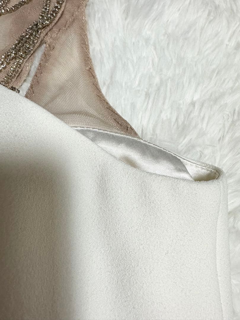 ROBE de FLEURS Glossy スリット　白　M ロングドレス