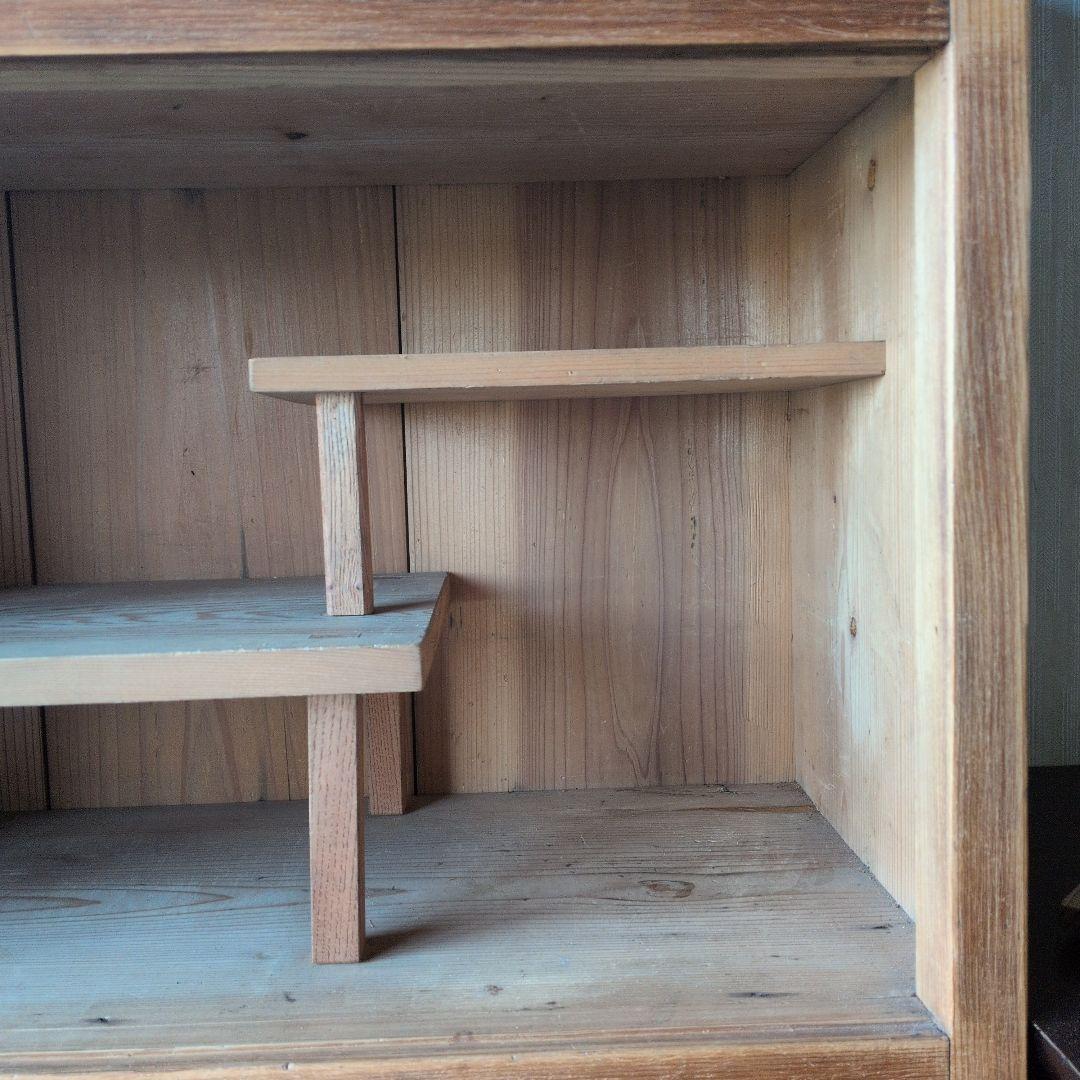 アンティーク大正時代木製茶箪笥 引き出し付き コンパクト 帳場箪笥