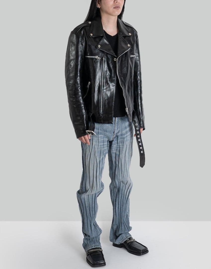 blackmeans 23SS カウレザー ダブルライダースジャケット - メルカリ