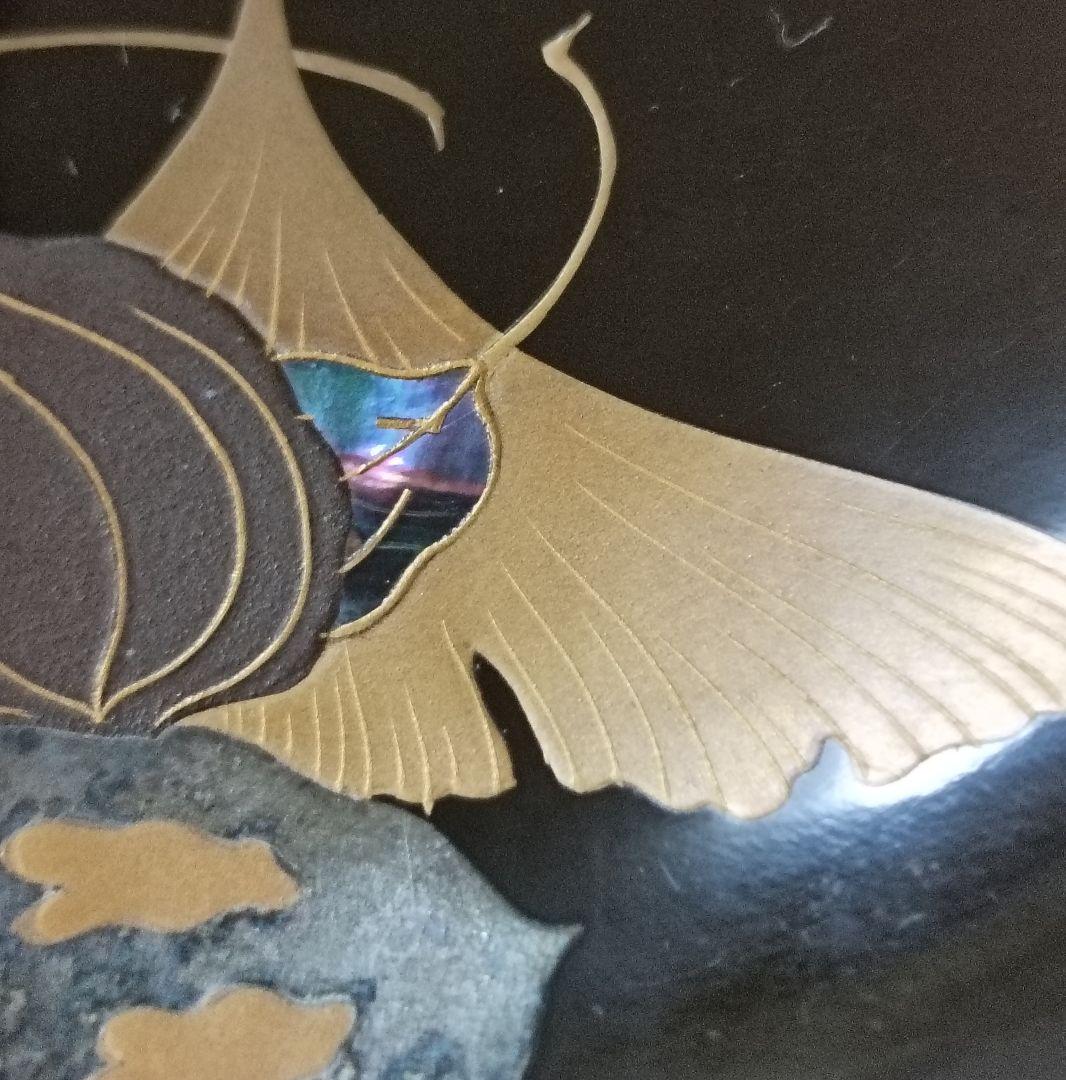 金彩銀杏に胡桃漆椀 5客揃い 汁椀