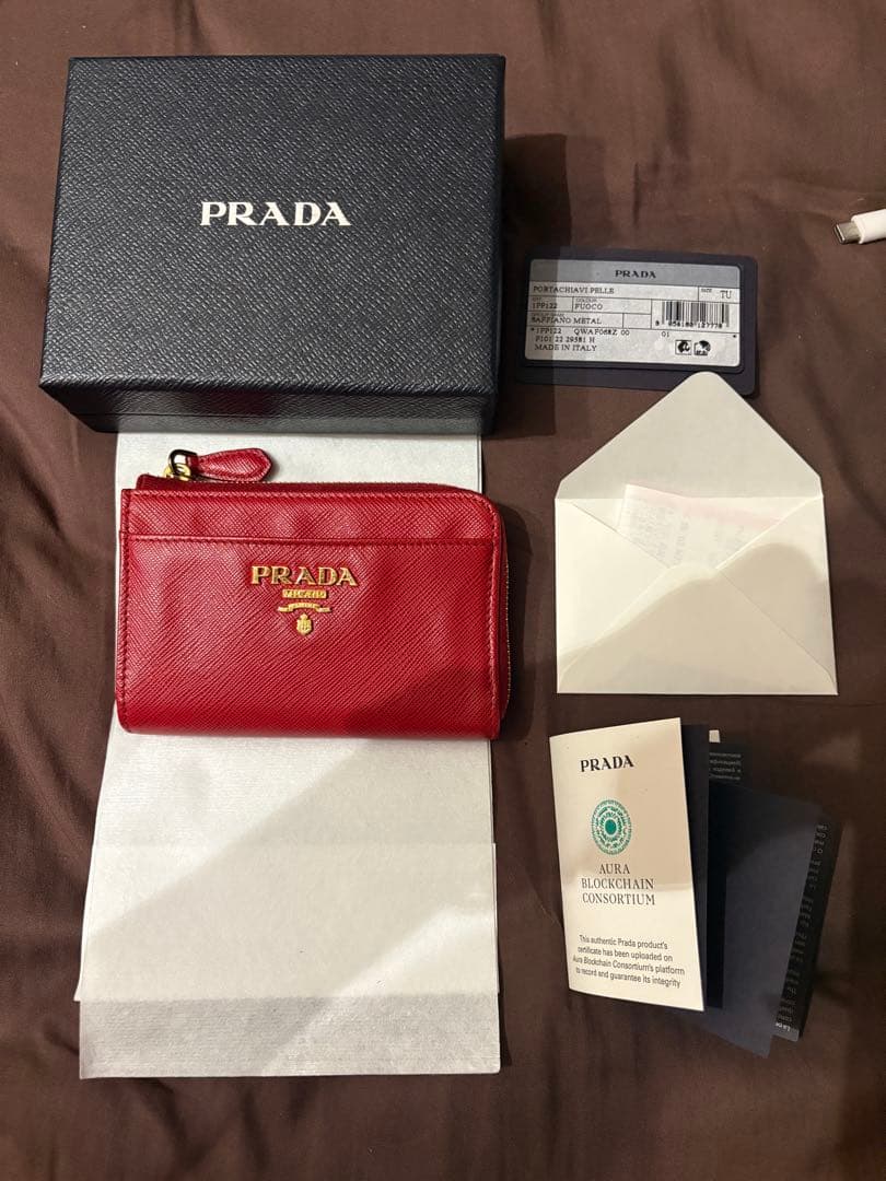 PRADA サフィアーノ　ケース　キーケース　ミニ財布