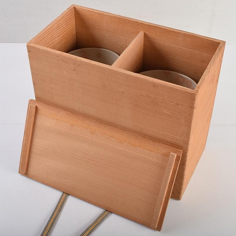 和食器 萬古焼 八幡窯 水車文 数茶碗 十四客 共箱 M