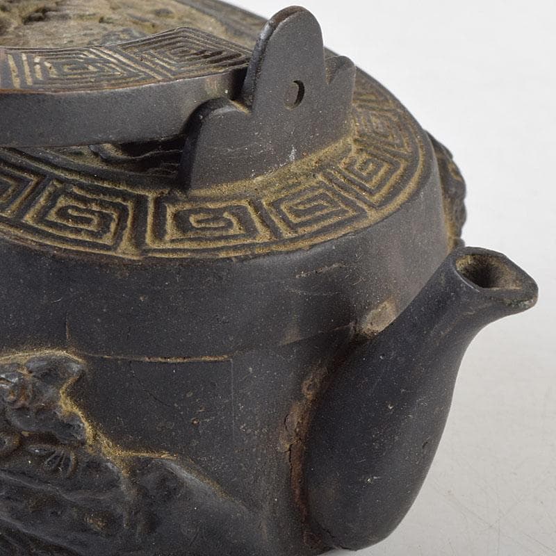 中国 古銅 神獣雷刻 水滴 書道具 V R9176