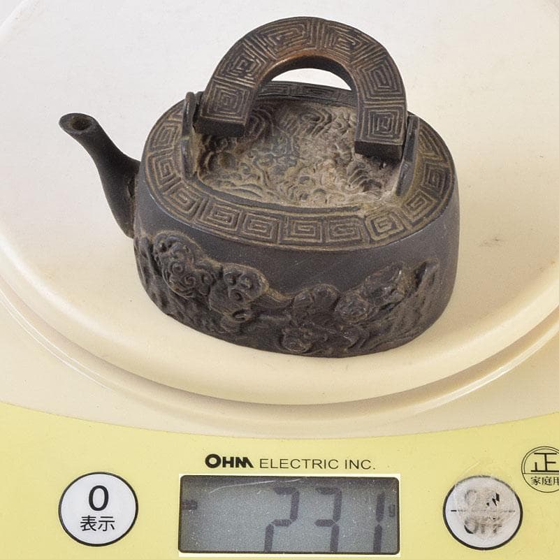 中国 古銅 神獣雷刻 水滴 書道具 V R9176