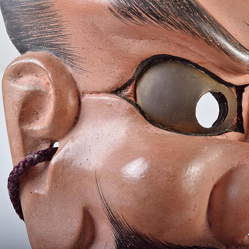 能面 能楽 雅楽 木彫 小べし見 時代箱付 M R8711