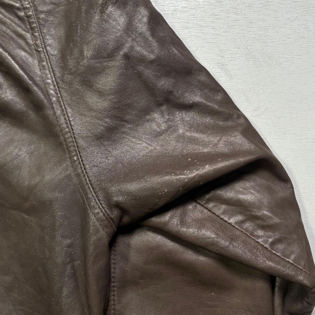 90´s✨レザージャケット A-2 本革オールレザー 茶色 ショート丈 短
