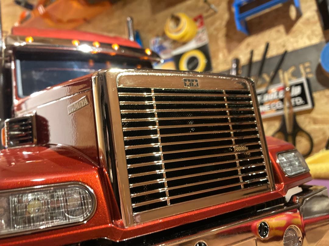 M様納車待ち タミヤ ナイトハウラーカスタム フルオペ サキールオレンジ