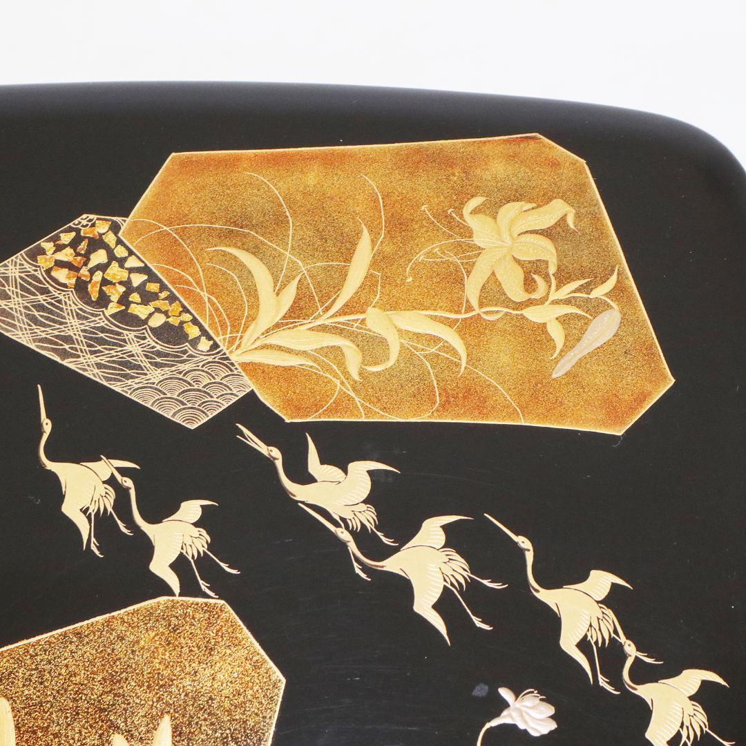蒔絵 金彩 漆器 重箱 4段 梨地 岡持ち 木製 木箱付き