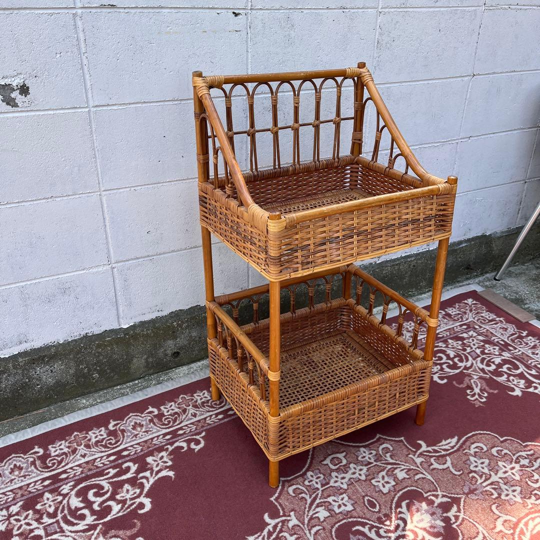 ナチュラル天然素材◾️籐ラタン製 ランドリーラック 脱衣籠 脱衣かご バスケット