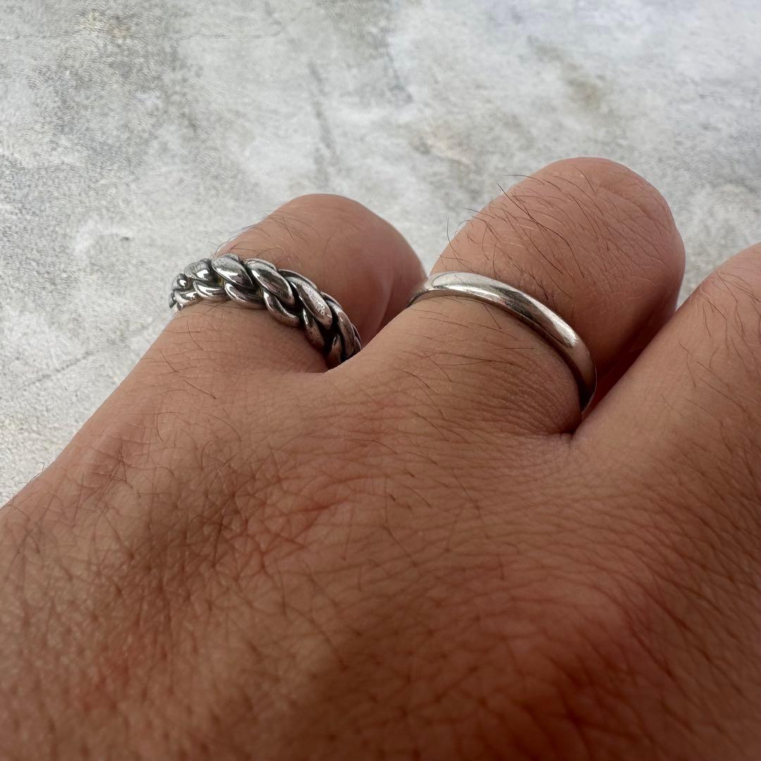 ヴィンテージ ウーブンロープバンドリング シルバー925 11号 メキシコ製