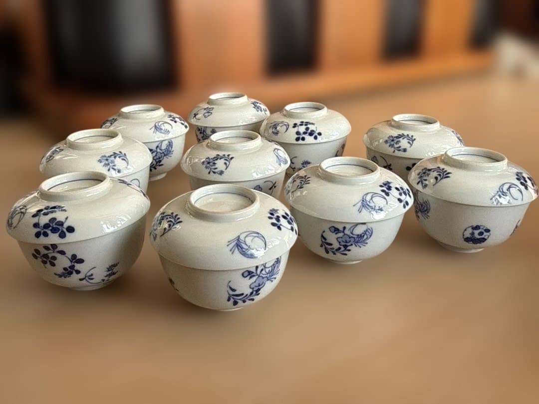 平安　喜泉造　七草模様　鉢　小鉢　中附　白泉　陶工白泉