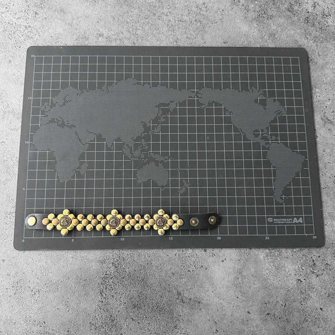 超希少✨DIESEL y2k 00s ブレイブマン スタッズ　レザーブレスレット