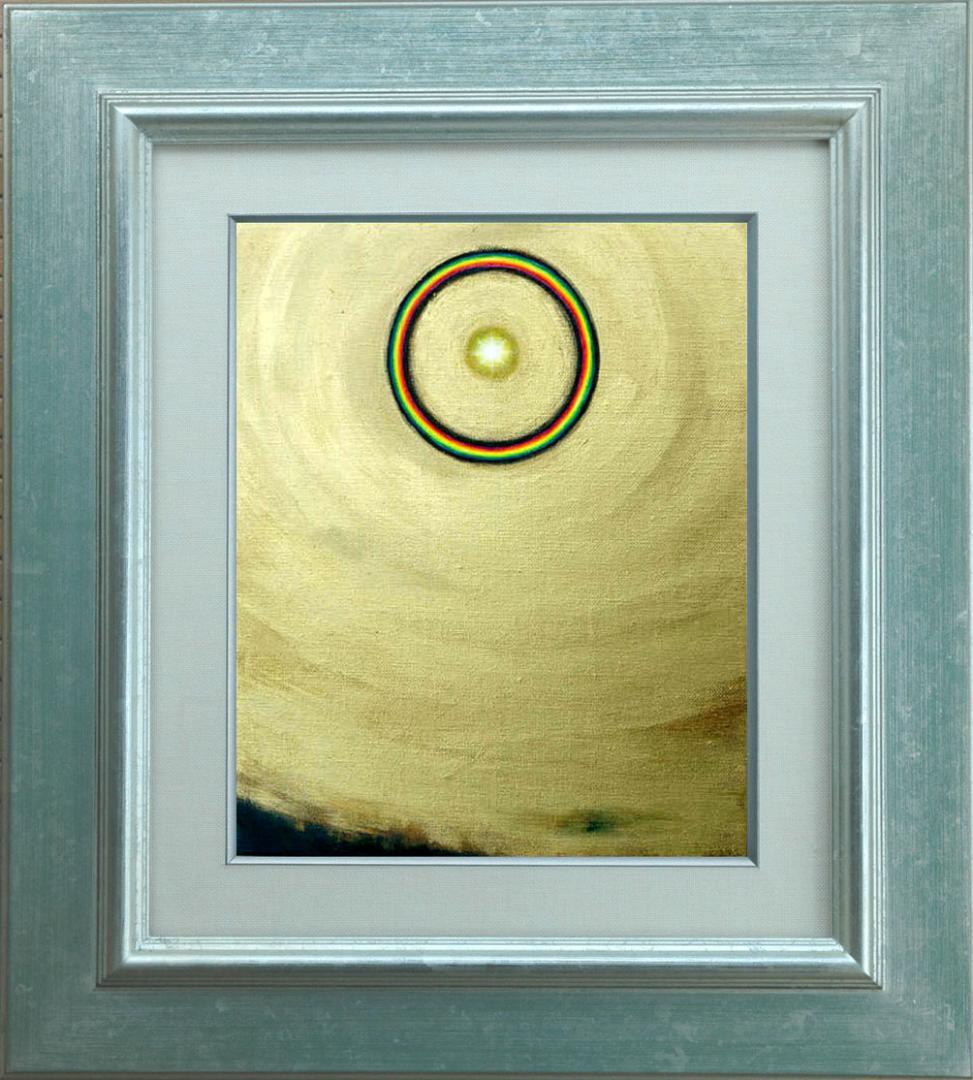 油絵 菅家令子 絵 絵画インテリア 額付(銀) F3-G112023 風景祈希望