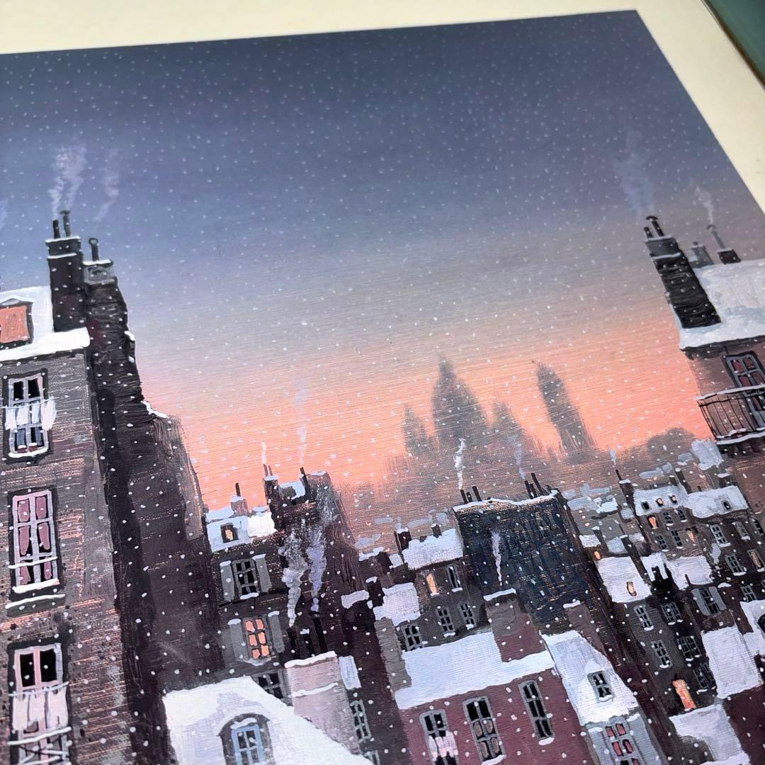 ミッシェル ドラクロワ 夕暮れのエッフェル塔 額入りポスター - 絵画一