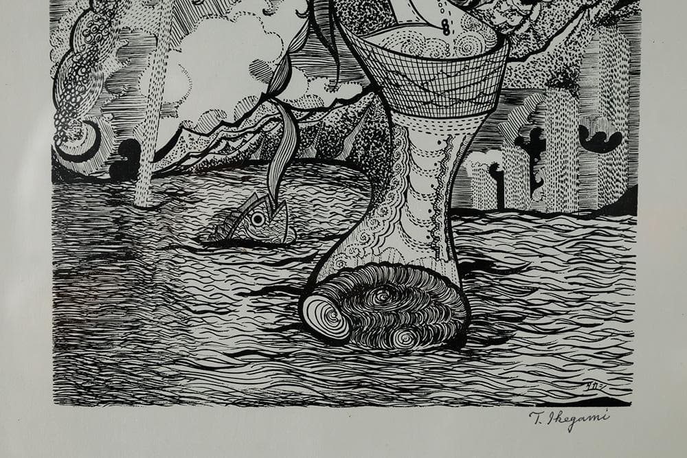 池上隆 直筆サイン 細密 鉛筆画 潮騒 額装 2号 共シール - メルカリ