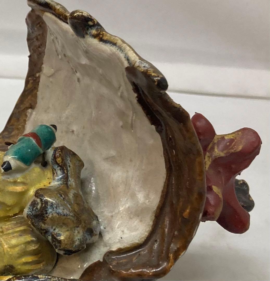 B192s 「宝船 置物」浅見安兵衛作 共箱 京焼 床飾