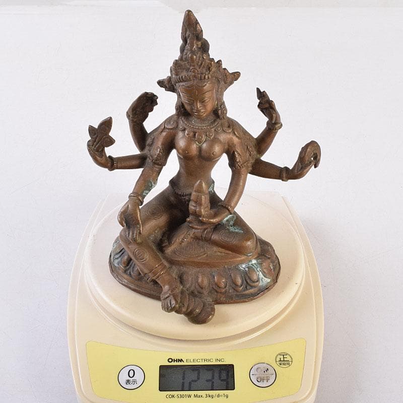 仏教美術　古銅　ヴィシュヌ神像　チベット仏　仏像　置物　V　R9035