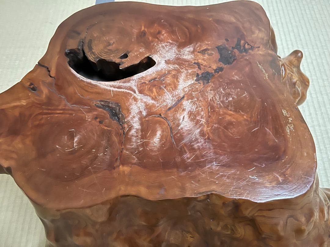 座卓、テーブル、木根花台、大型飾り台、切り株、無垢材、盆栽台、玄関