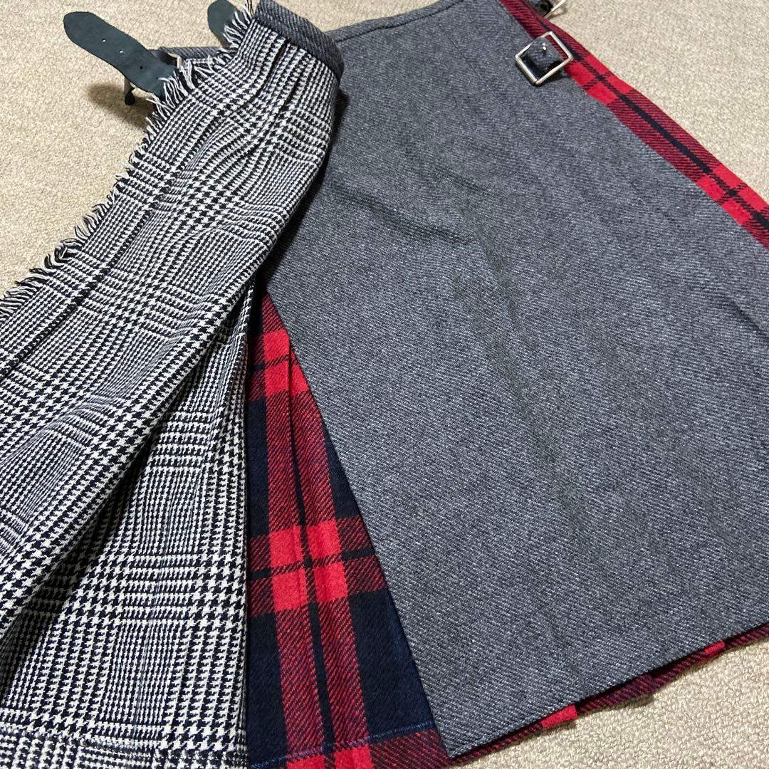 O'NEIL OF DUBLIN ラップスカート バックプリーツ チェック　秋冬