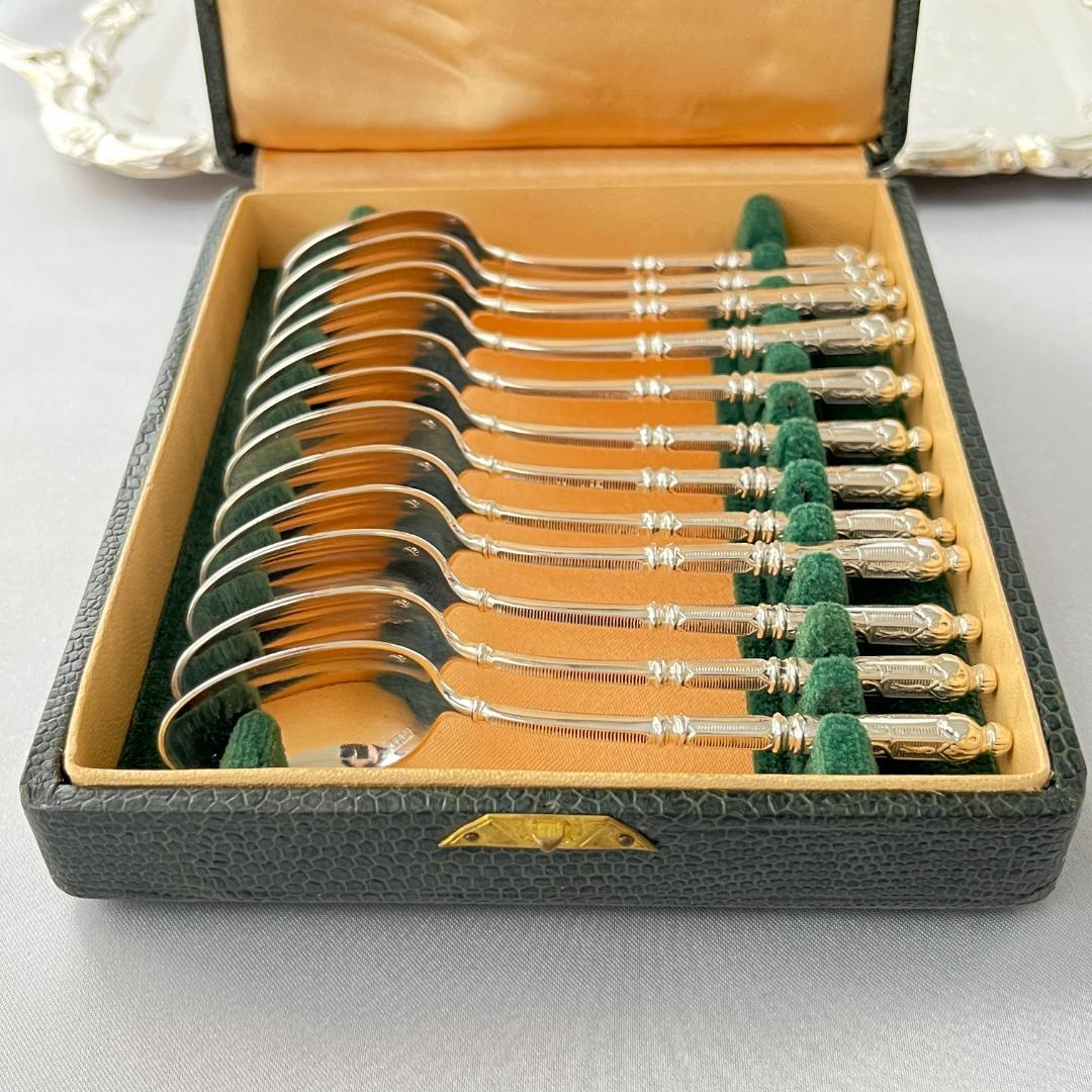 【SFAM】 ロシア様式のデミタススプーン 12本組 仏蘭西 10cm ケース