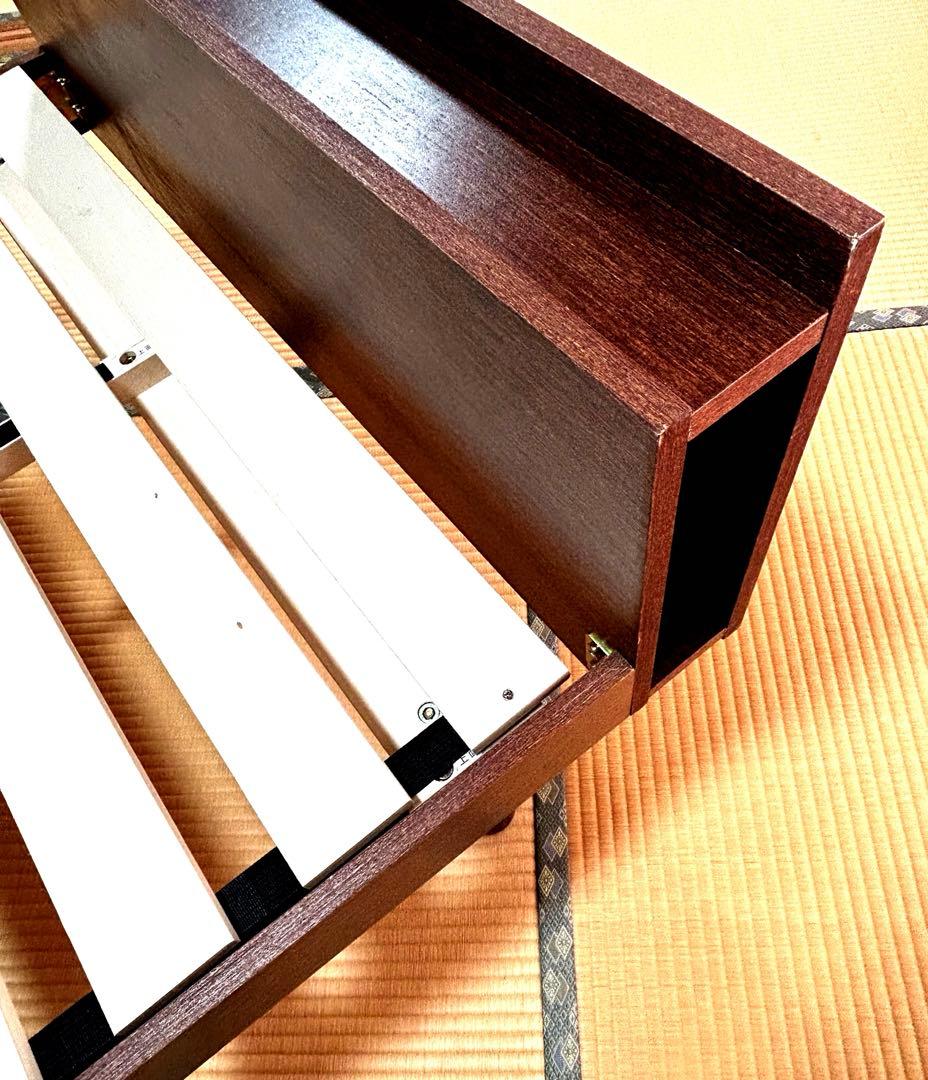 シングルベッドフレーム 棚付き コンセント付 ブラウン TKSB-S